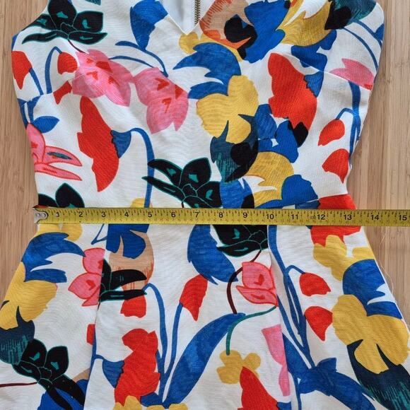 NWT J.Crew Linen V-neck Sleeveless Short A-line Dress in Morning Floral, size 0 - Picture 7 of 10